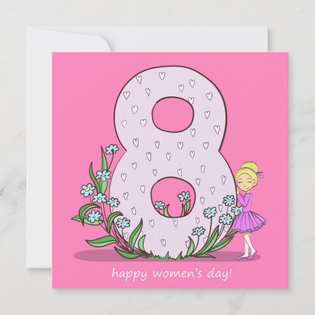 8 marschkort med stort åtta och litet ballerina julkort (Framsida)