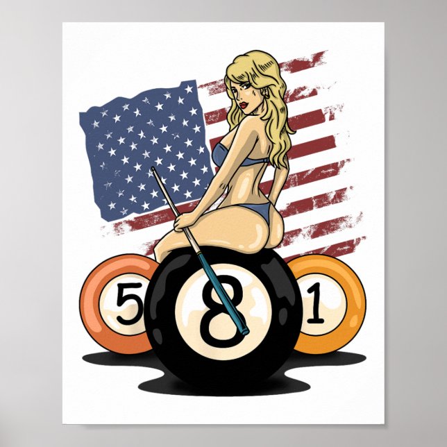 8 miljarder Boll Bassäng Player Åtta Boll miljarde Poster (Framsidan)