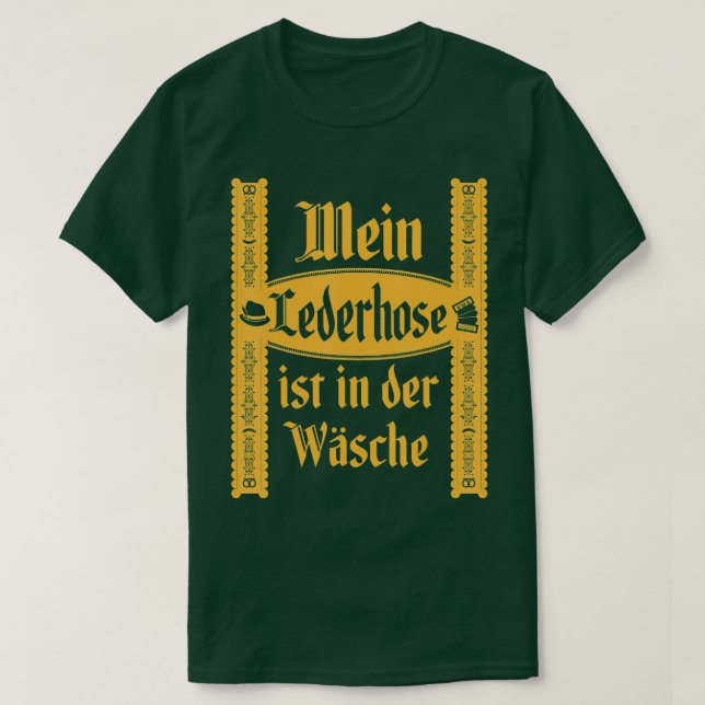 8 Min Lederhosen finns i den Tvättat funny Oktober T Shirt (Design framsida)