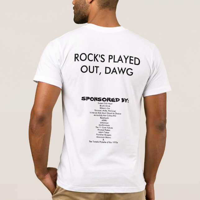 8 minuters strukna torsk/sten spelade ut, dawg t shirt (Baksida)