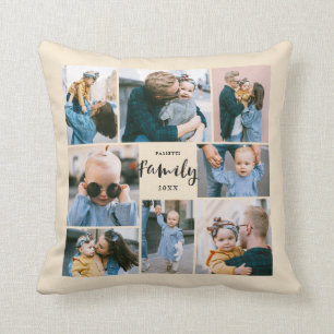 8 Modern familj för fotosamling av Snyggt   Cream Kudde