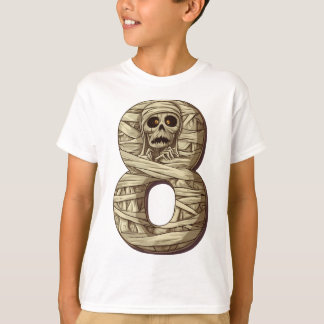 8 Mummy Halloween-tema 8 år gamla barn T Shirt