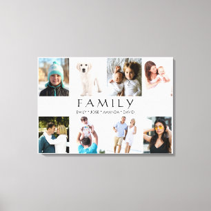 8 namn för personlig för fotoCollagefamilj Canvastryck