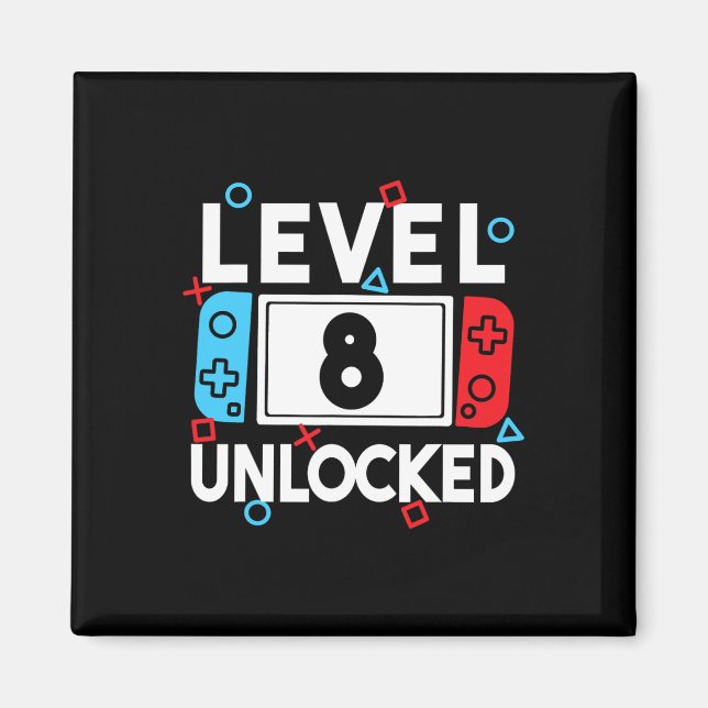 8 Olåsta spelarspel 8:e födelsedagsspelsboxar 1 Magnet (Framsidan)