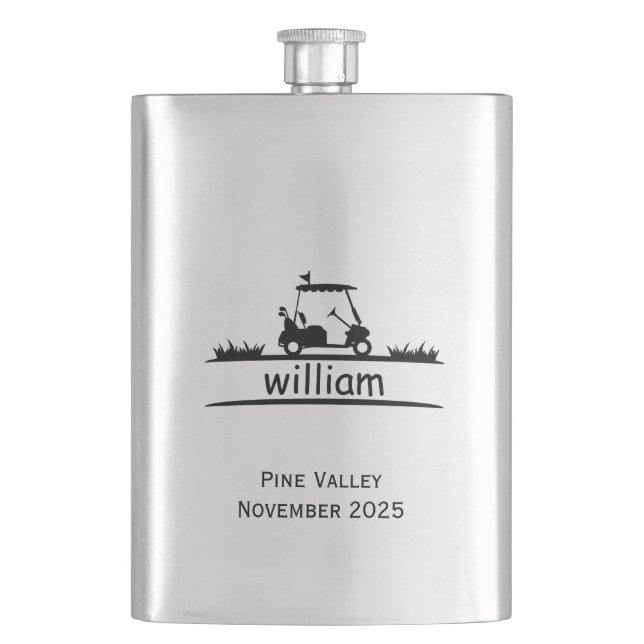  8 oz Stainless Steel Custom Gift for Golfers Fickplunta (Framsidan)