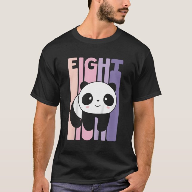 8 Panda 8:e B-dagen T Shirt (Framsida)