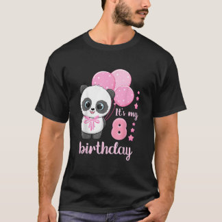 8 Panda K Ballonger Det Är Min 8-årsdag T Shirt