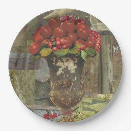 8 Pappert Tallrikar med äppeltopp, storlekt under