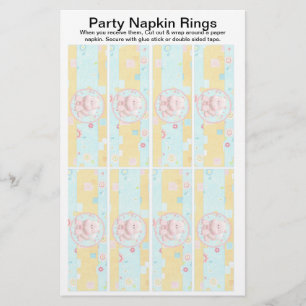 8 per lakan Safari Baby Shower Pappersservett Ring Flygblad