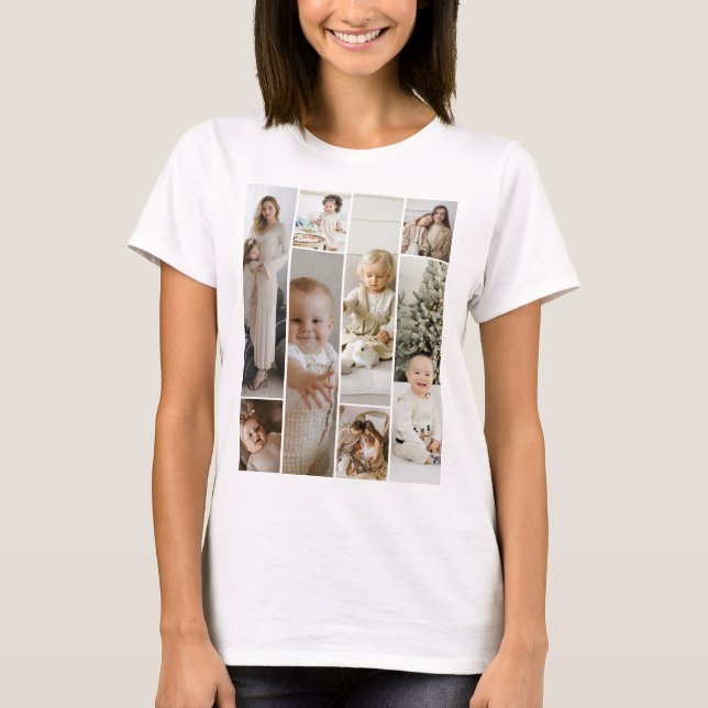 8 personlig för fotokollage-mall t shirt (Framsida)