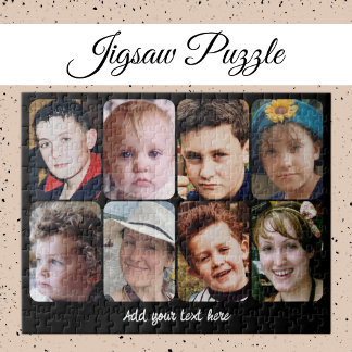 8 photo collage add text black pussel