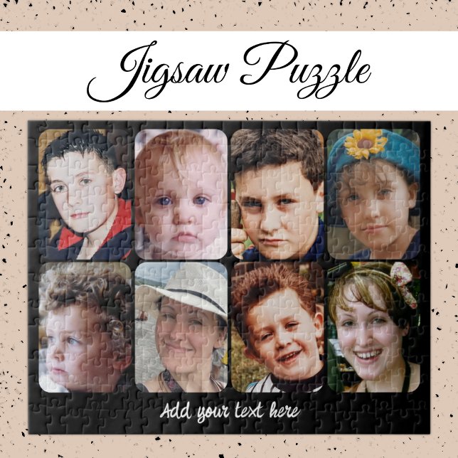 8 photo collage add text black pussel (Skapare uppladdad)