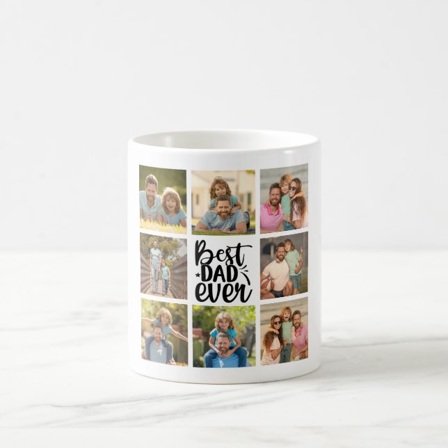 8 Photo Collage Best Pappa någonsin Kaffemugg (Center)