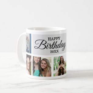 8 Photo Collage Grattis på födelsedagen Coffee M Kaffemugg