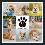 8 Photo Collage Heart I Kärlek My Hund Poster<br><div class="desc">Skapa din egen Personlig,  jag Kärlekar min Hund med rött hjärta,  Paw Print,  8 Photo Collage. Lägg till dina egna foton,  lägg till en Namn,  lägg till ett datum och gör den till din egen.</div>