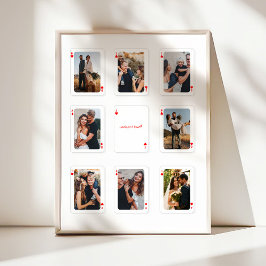 8 Photo Collage How Lucky Are We Playing Cards Poster