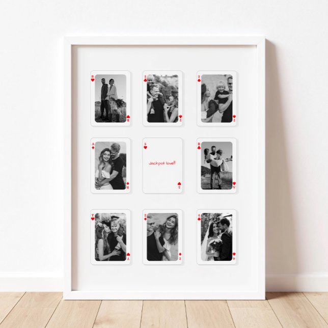 8 Photo Collage How Lucky Are We Playing Cards Poster (Skapare uppladdad)