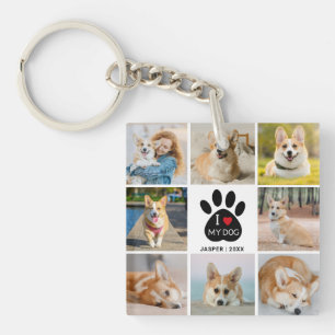 8 Photo Collage I Kärlek My Hund Paw Skriv ut