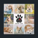 8 Photo Collage I Kärlek My Hund Paw Skriv ut Magnet<br><div class="desc">Skapa din egen Personlig,  jag Kärlekar min Hund med rött hjärta,  Paw Print,  8 Photo Collage. Lägg till dina egna foton,  lägg till en Namn,  lägg till ett datum och gör den till din egen.</div>