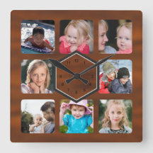 8 Photo Collage Wood Mönster