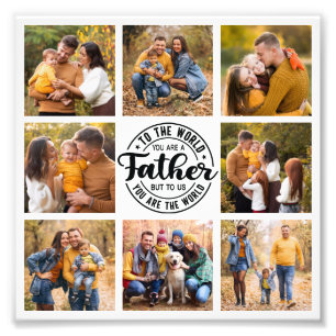 8 Photo Collage World's Best Pappa Photo EnUtvidgn Fototryck