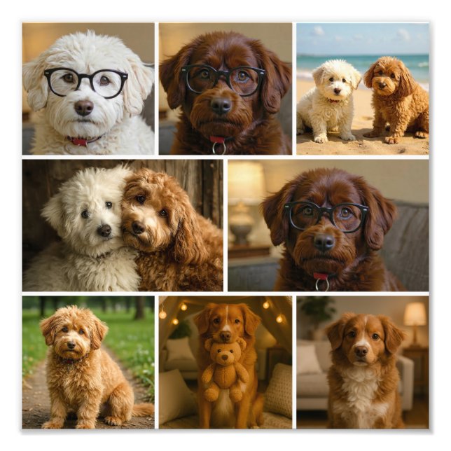 8 Photo Custom Personalized Template Collage Fototryck (Framsidan)