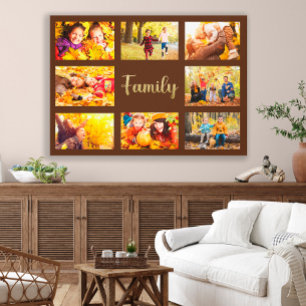 8 Photo Fall Autumn Brown Guld-familjen Canvastryck