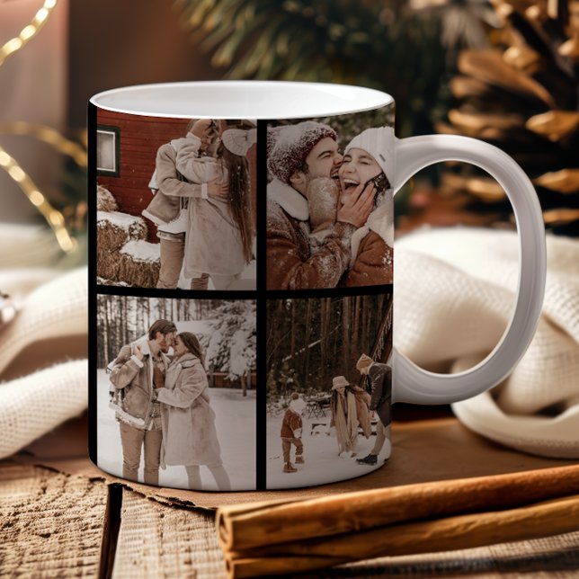 8 Photo Minimalist First Christmas Together Kaffemugg (Skapare uppladdad)