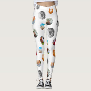 8 Photo polka dot Template Circles White Exercise Leggings