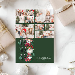 8 Photo Retro Santa & Friends Christmas Julkort