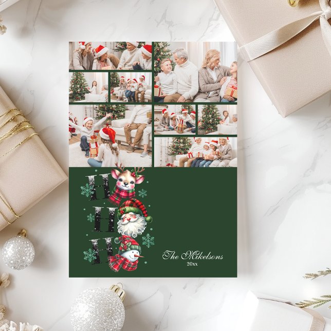 8 Photo Retro Santa & Friends Christmas Julkort (Skapare uppladdad)