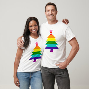 8 Rand HBT-Pride Flagga Regnbåge Julgran T Shirt