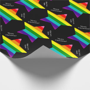 8 Rand HBT-Pride Flagga Stars HBT-julafton Presentpapper