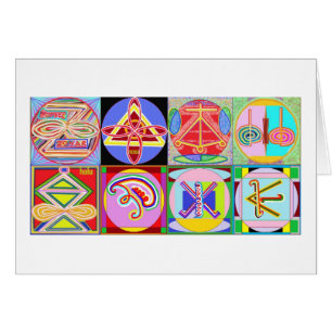 8 RENA Karuna REIKI tecken av Navin Joshi Hälsningskort