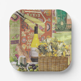 8 Salad eller Appetizer Papper Tallrikar med vin