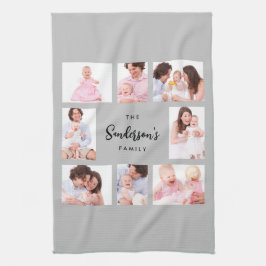 8 Sections Family Photo in Gray Frame Kökshandduk