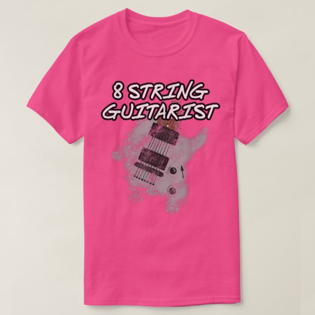 8-strängsgitarist, förlängd gitarr, musiker t shirt (Design framsida)
