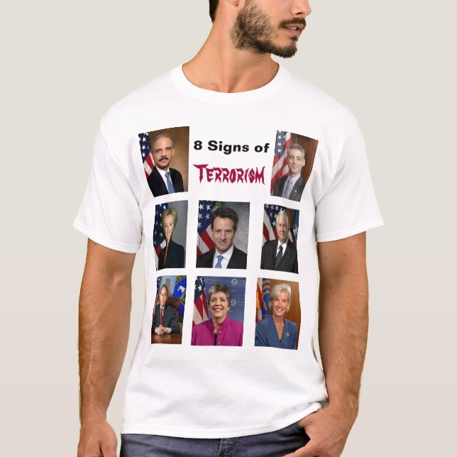 8 tecken av terrorism t-shirt (Framsida)