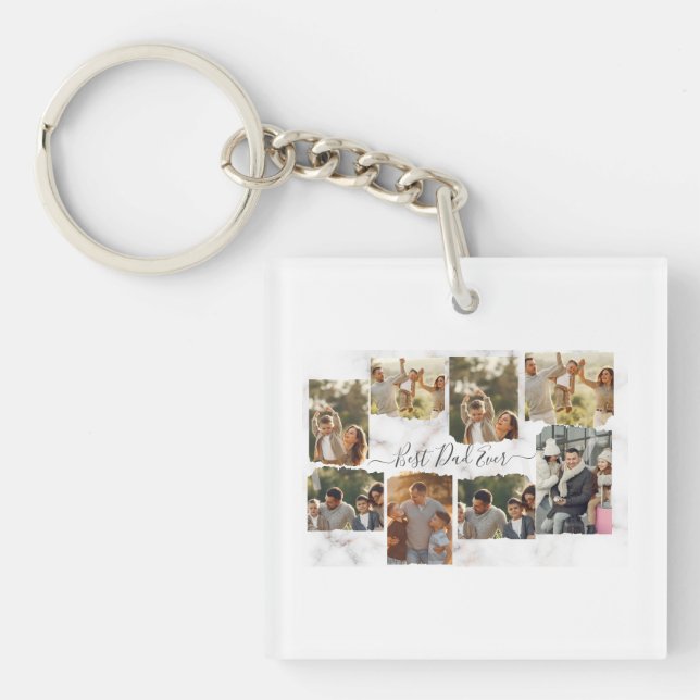 8 Tjugofoto Modern Elegant Collage Keychain (Framsidan)