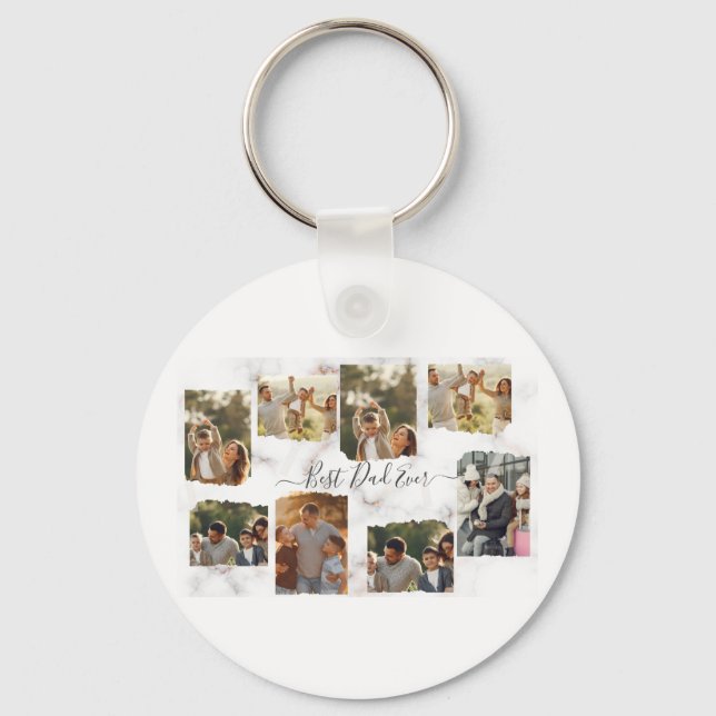 8 Tjugofoto Modern Elegant Collage Keychain Nyckelring (Framsida)