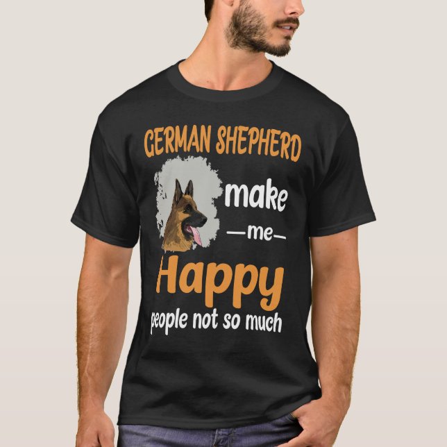 8 tyska schäferhundar gör mig glad människor inte  t shirt (Framsida)