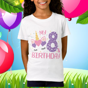 8 Unicorn Birthday T-Shirt