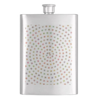 8 uns. Rostfritt stålflaskan, blommigt virvlar Fickplunta