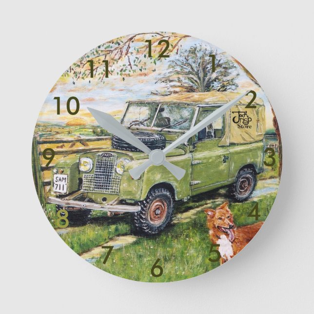 8’ Vägglås ’FARM’-design Rund Klocka (Framsida)