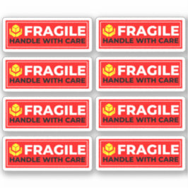 8 Vinyl Fragile Stickers (Handle with Care) Klistermärken