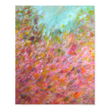 8 x 10-Abstrakters turkos Rosa Grönt-färgutskrift