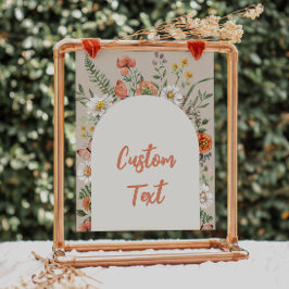 8 x 10 Anpassningsbars Wildblomma Party-tecken