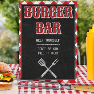 8 x 10 BBB Birthday Burger Pub Bord Sign Poster