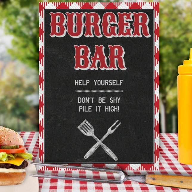 8 x 10 BBB Birthday Burger Pub Bord Sign Poster (Skapare uppladdad)