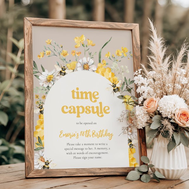 8 x 10 Bee Birthday Time Capsule-tecken (Skapare uppladdad)